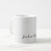 Kalligrafie Eenvoudig Grijs Professioneel Naam Koffiemok (Voorkant links)