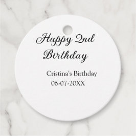 Kalligrafie Eenvoudig Minimaal Gelukkige 2e Verjaa Bedankjes Labels