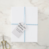 Kalligrafie Eenvoudig Minimaal Gelukkige 2e Verjaa Cadeaulabel (Met Touw)