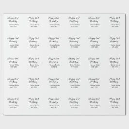 Kalligrafie Eenvoudig Minimaal Gelukkige 2e Verjaa Cadeaupapier