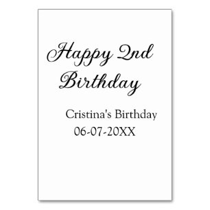 Kalligrafie Eenvoudig Minimaal Gelukkige 2e Verjaa Kaart