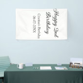 Kalligrafie Eenvoudig Minimaal Gelukkige 2e Verjaa Spandoek (Beurs)