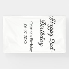 Kalligrafie Eenvoudig Minimaal Gelukkige 2e Verjaa Spandoek