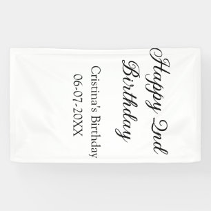 Kalligrafie Eenvoudig Minimaal Gelukkige 2e Verjaa Spandoek