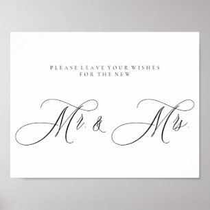 Kalligrafie Eenvoudige Dhr Mevr Handtekening Poster