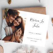 Kalligrafie Eenvoudige Spaanse bruiloft foto Save The Date