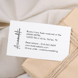 Kalligrafie Eenvoudige Trouwaccommodaties Informatiekaartje