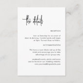 Kalligrafie Eenvoudige Trouwdetails Informatiekaartje (Voorkant)