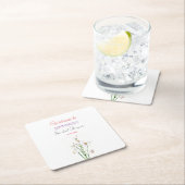 Kalligrafie Elegant Bloemen Welkom Vrijgezellenfee Kartonnen Onderzetters (Insitu)