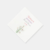 Kalligrafie Elegant Bloemen Welkom Vrijgezellenfee Servet (Hoek)