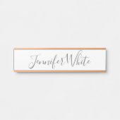 Kalligrafie Elegant Bold Retro Grijs Wit Naam Deurbordje (Voorkant)