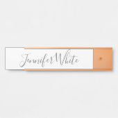 Kalligrafie Elegant Bold Retro Grijs Wit Naam Deurbordje (Voorkant)