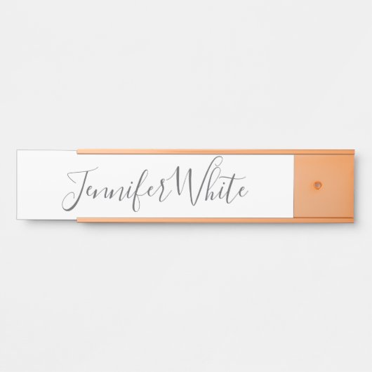 Kalligrafie Elegant Bold Retro Grijs Wit Naam Deurbordje (Voorkant)