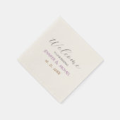 Kalligrafie Elegant Ecru Kleur Welkom Bruiloft Servet (Hoek)