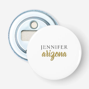 Kalligrafie Elegant Eenvoudig Eigen Naam Toevoegen Button Flesopener