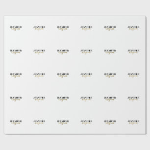 Kalligrafie Elegant Eenvoudig Eigen Naam Toevoegen Cadeaupapier