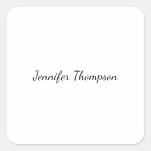Kalligrafie Elegant Eenvoudig Gewone Naam Vierkante Sticker
