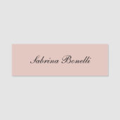 Kalligrafie Elegant Eenvoudig Roos Gouden Kleur Naamplaatje (Voorkant)