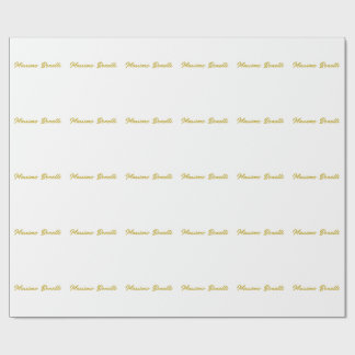 Kalligrafie Elegant Goud Wit Eenvoudig Naam Cadeaupapier