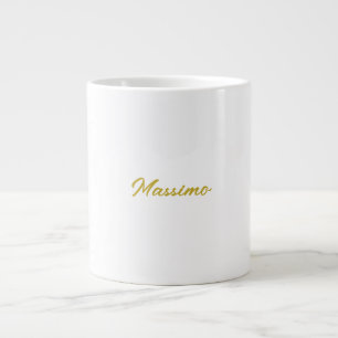 Kalligrafie Elegant Goud Wit Eenvoudig Naam Grote Koffiekop
