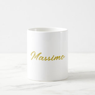 Kalligrafie Elegant Goud Wit Eenvoudig Naam Koffiemok