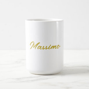 Kalligrafie Elegant Goud Wit Eenvoudig Naam Koffiemok