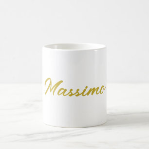 Kalligrafie Elegant Goud Wit Eenvoudig Naam Koffiemok