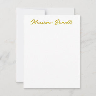 Kalligrafie Elegant Goud Wit Eenvoudig Naam Notitiekaartje