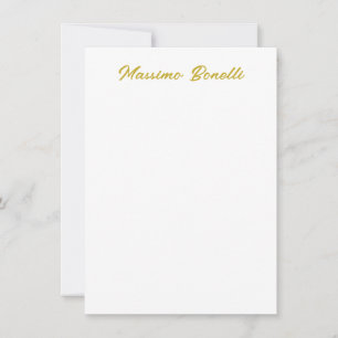Kalligrafie Elegant Goud Wit Eenvoudig Naam Notitiekaartje