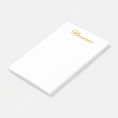 Kalligrafie Elegant Goud Wit Eenvoudig Naam Post-it® Notes (Schuin)