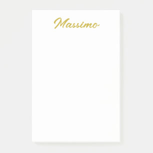 Kalligrafie Elegant Goud Wit Eenvoudig Naam Post-it® Notes