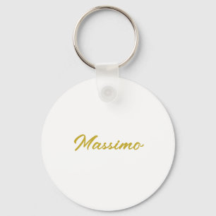 Kalligrafie Elegant Goud Wit Eenvoudig Naam Sleutelhanger