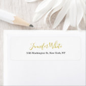 Kalligrafie Elegant Goud Zwart & Wit Chic Plain Etiket (Insitu)