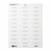 Kalligrafie Elegant Goud Zwart & Wit Chic Plain Etiket (Full Sheet)