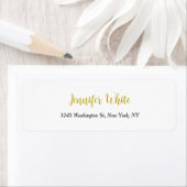 Kalligrafie Elegant Goud Zwart & Wit Chic Plain Etiket (Insitu)