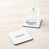 Kalligrafie Elegant Grijs Wit Eenvoudige Naam Bier Onderzetter (Rechterzijde)