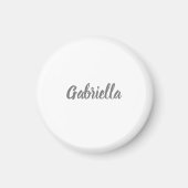 Kalligrafie Elegant Grijs Wit Eenvoudige Naam Magneet (Voorkant)