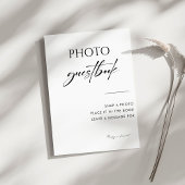 Kalligrafie Elegant Huwelijksfoto Guestbook Bord Poster