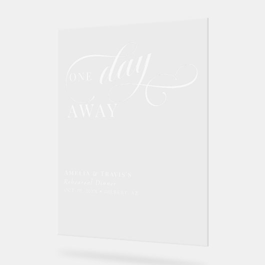 Kalligrafie Elegant One Day Away Repetitie Diner Acryl Bord (Hoek)