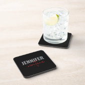 Kalligrafie Elegant Plain Voeg eigen naam toe Bier Onderzetter (Rechterzijde)