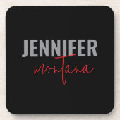 Kalligrafie Elegant Plain Voeg eigen naam toe Bier Onderzetter (Voorkant)