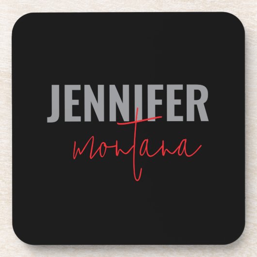 Kalligrafie Elegant Plain Voeg eigen naam toe Bier Onderzetter (Voorkant)