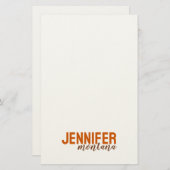 Kalligrafie Elegant Plain Voeg eigen naam toe Briefpapier (Voorkant / Achterkant)