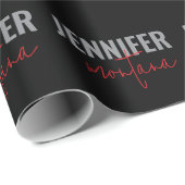 Kalligrafie Elegant Plain Voeg eigen naam toe Cadeaupapier (Rol Hoek)