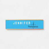 Kalligrafie Elegant Plain Voeg eigen naam toe Deurbordje (Voorkant)