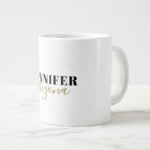 Kalligrafie Elegant Plain Voeg eigen naam toe Grote Koffiekop (Voorkant rechts)