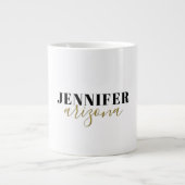 Kalligrafie Elegant Plain Voeg eigen naam toe Grote Koffiekop (Voorkant)