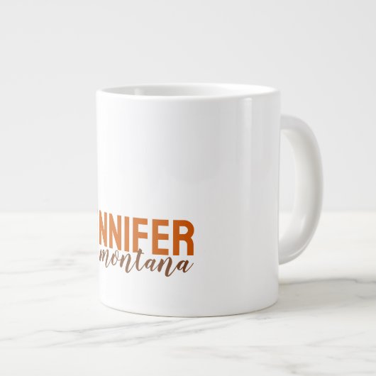 Kalligrafie Elegant Plain Voeg eigen naam toe Grote Koffiekop (Voorkant rechts)