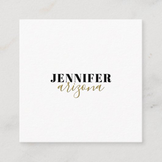 Kalligrafie Elegant Plain Voeg eigen naam toe Informatiekaartje (Voorkant)