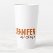 Kalligrafie Elegant Plain Voeg eigen naam toe Latte Mok (Voorkant)